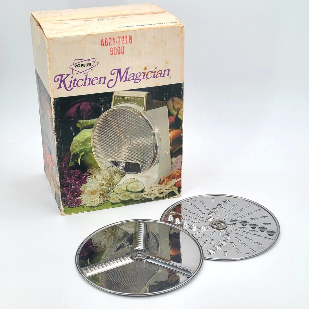 VTG 1970's Popeil's Kitchen Magician Replacement Part: Two (2) Cutting Blades